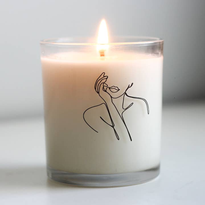 SCENTS BY FAY - Wholesale Jar/Filled Candle - 8oz Line Art Soy Candles made with Pure Essential Oils0