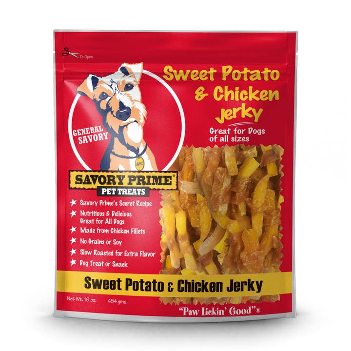 Savory Prime - Wholesale Pet Treats - Dog - Sweet Potato and Chicken Jerky 16 oz.0