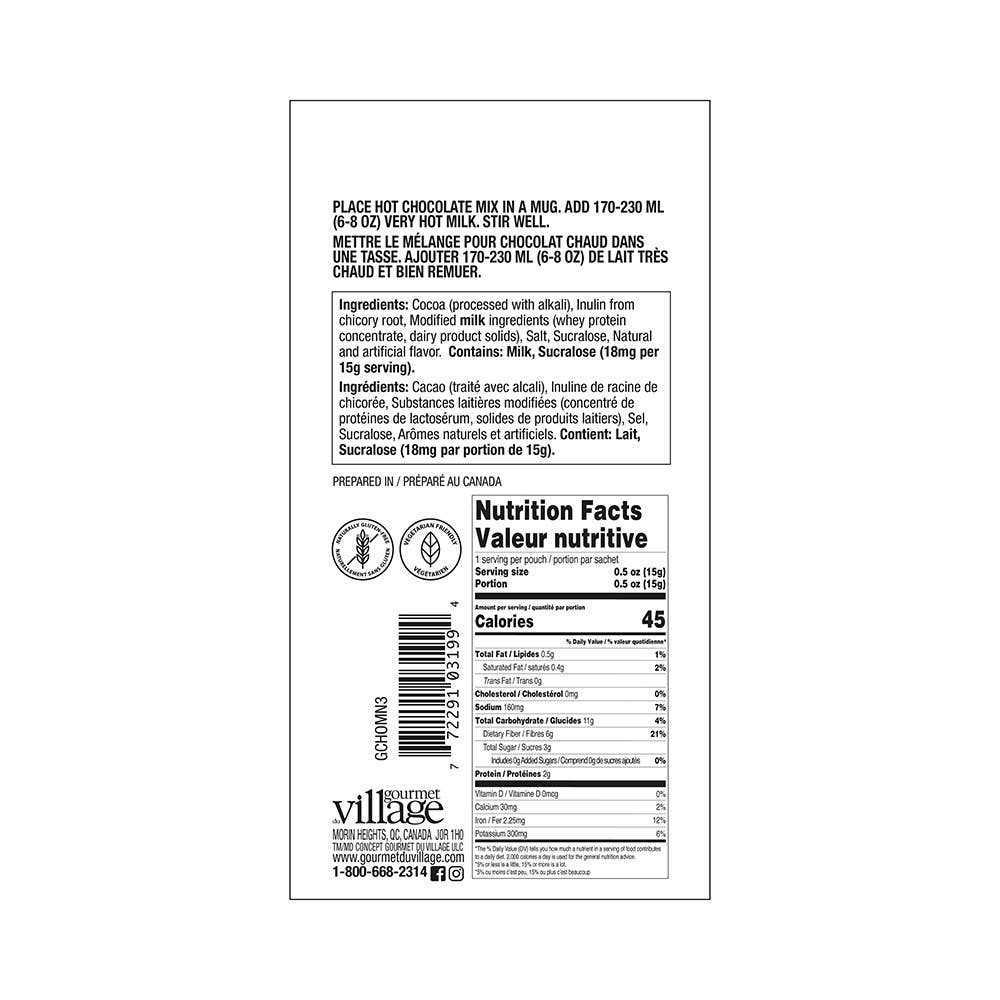 Gourmet Du Village - Wholesale Hot Cocoa Mix/Kit - Mini Hot Choc No Sugar Added Salted Caram2
