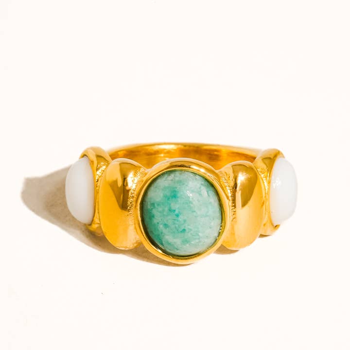 Blå Laurent 18K Guld Ikke-Anløbende Naturlig Stenring for engroshandel på Faire2