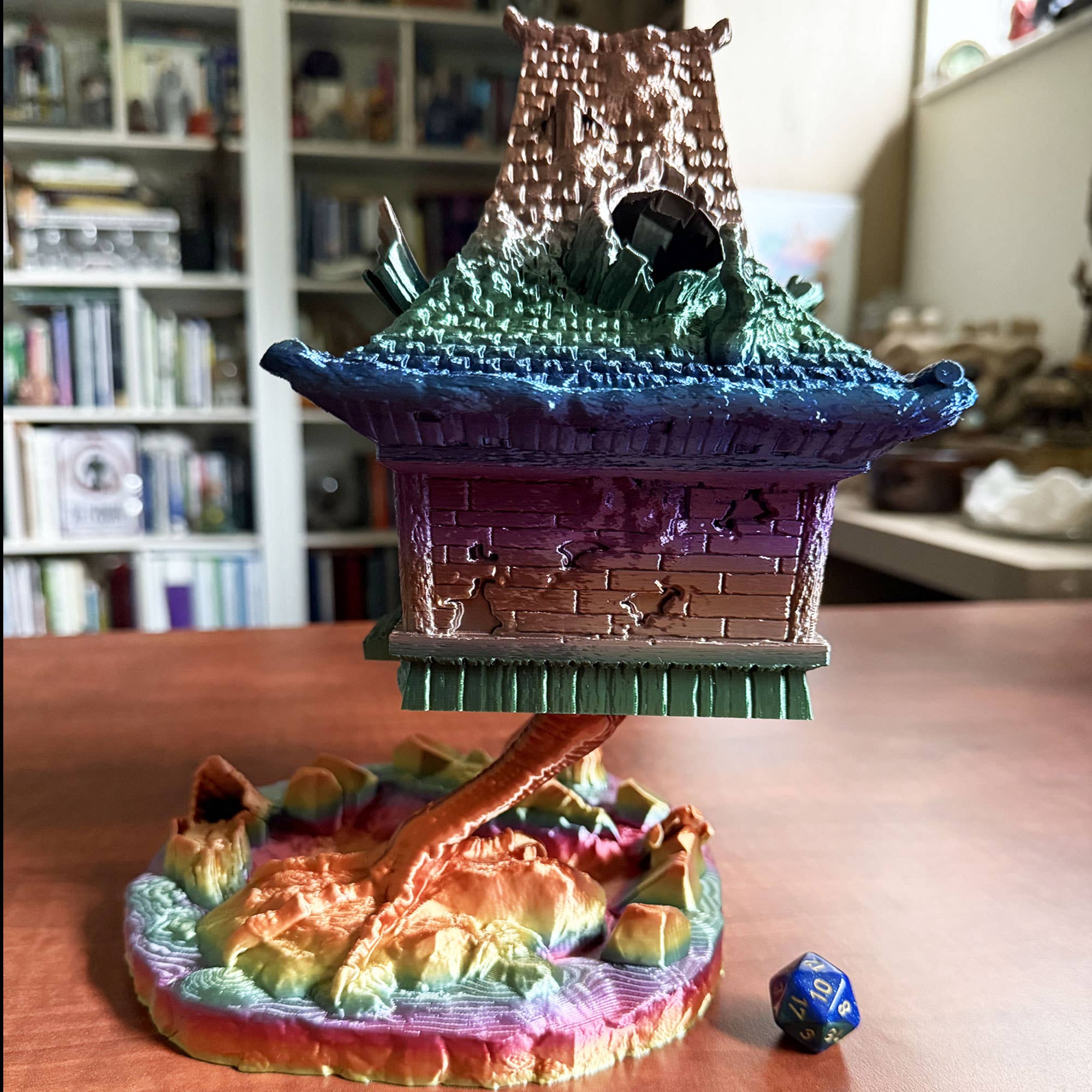 American Carver LLC - Wholesale Dice - Baba Yaga Hut Dice Tower | TTRPG, D&D, Pathfinder, CoC2