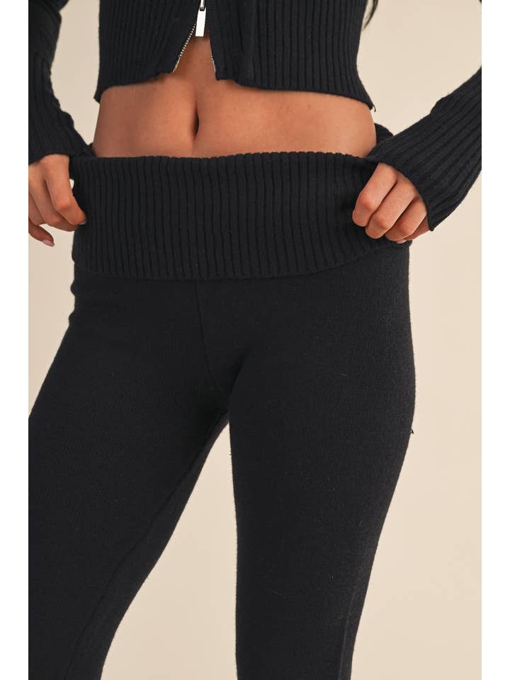 KIMBERLY C - Wholesale Pants - Women's - Foldover Flare Knit Sweater Pants26