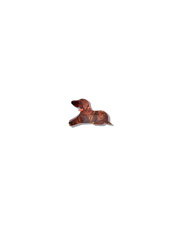 Hand-Painted Mini Dachshund Claw Hair Clip | Eco-Friendly for wholesale by Solar Eclipse
