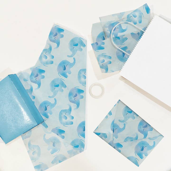 Eleven Fashion - Wholesale Tissue paper - Blue Elephant Designer Printed Tissue Paper4