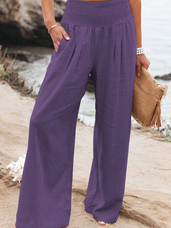 Lily Clothing - Wholesale Pants - Women's - Cotton and linen loose-fitting wide-leg pants7