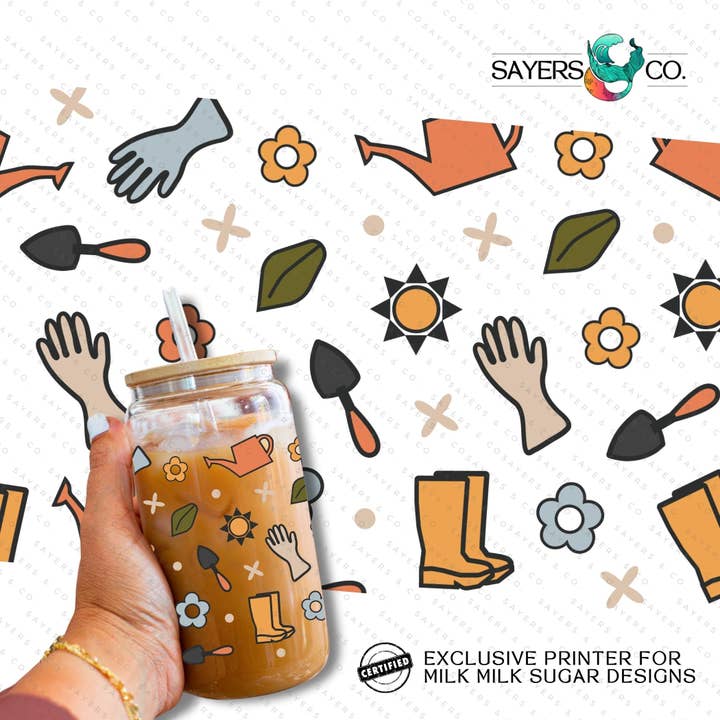 PRINTED Sublimation Transfer or Vinyl Print: Milk Milk Sugar Certified Printer-Hoeing Aint Easy 16oz Spring Sublimation Print for wholesale by Sayers & Co.