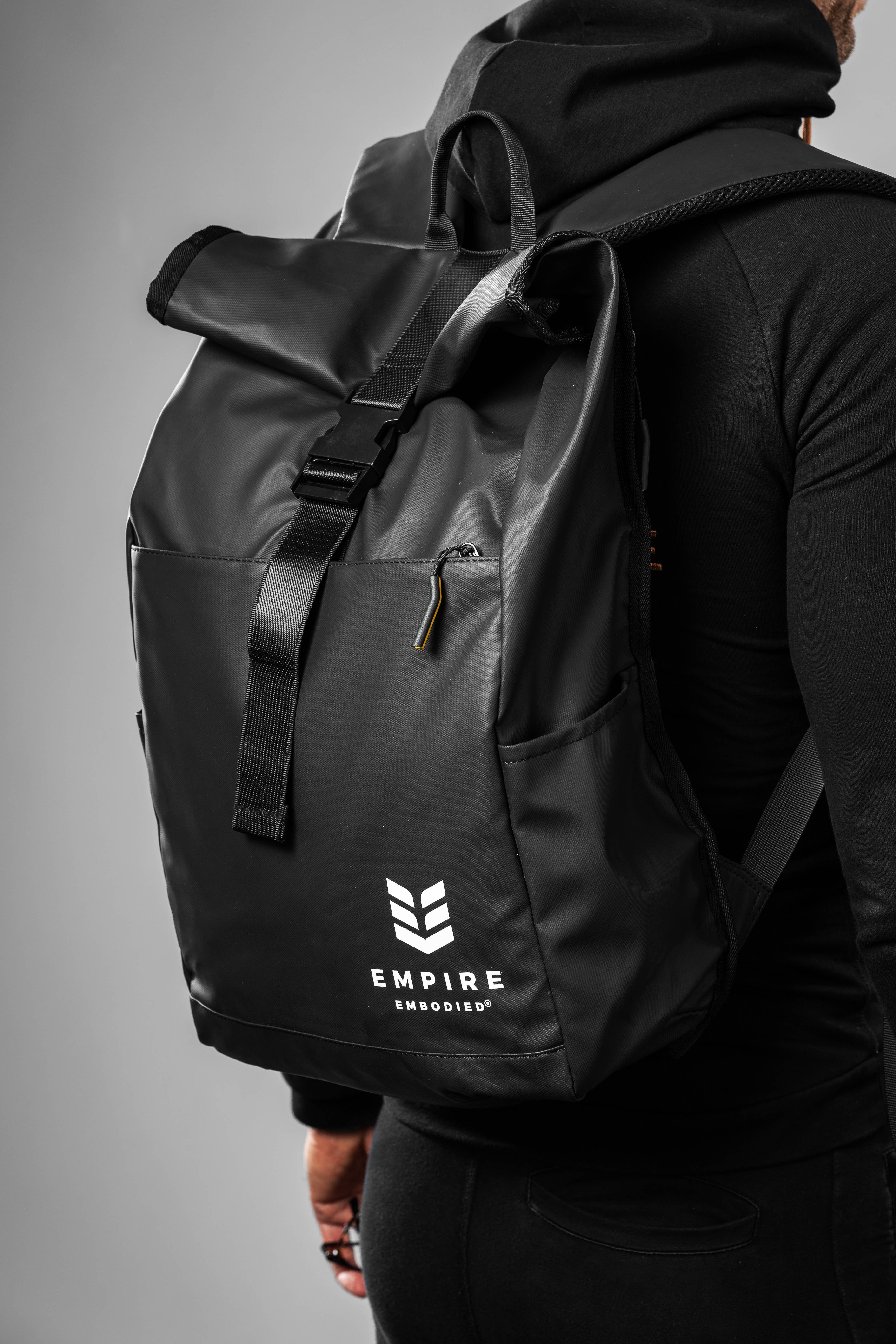 Empire Embodied - Wholesale Backpack - Unisex - Athlete's Companion Backpack Rolltop Rucksack black1