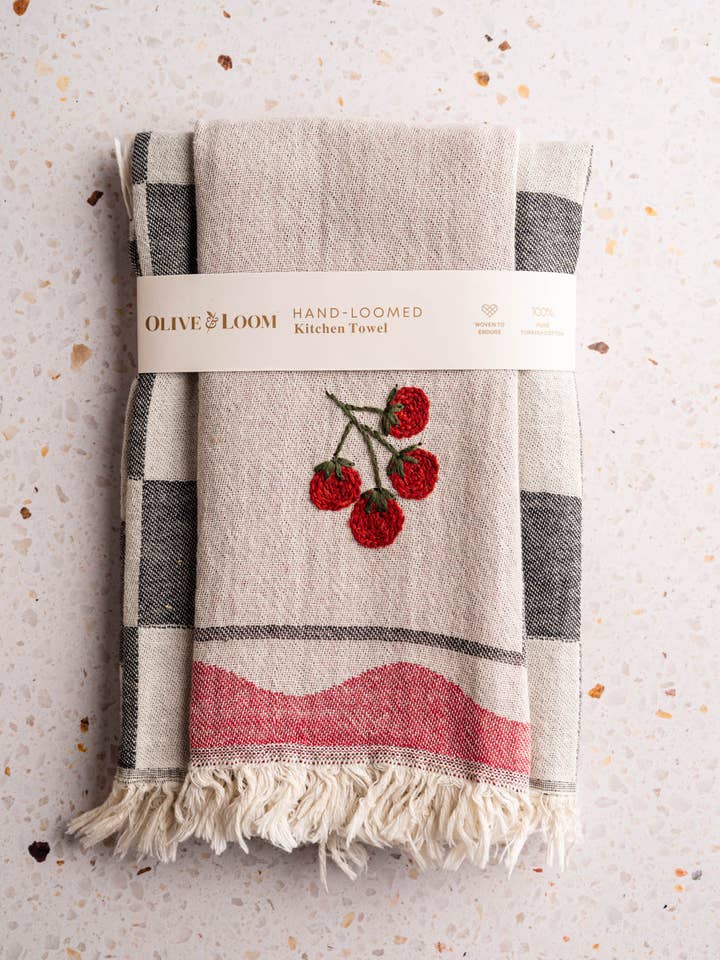 Tomato - Hand Stitched Kitchen Towel for wholesale by Olive & Loom