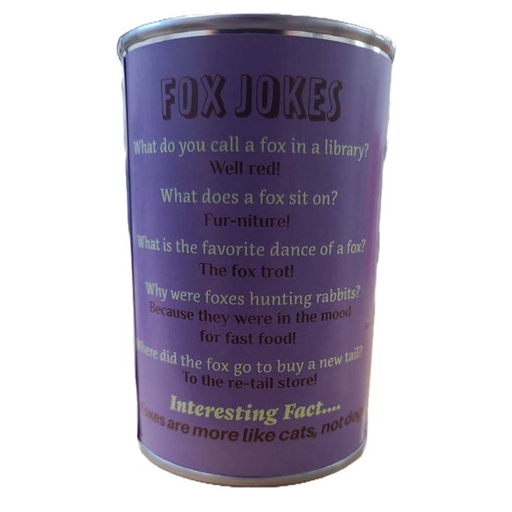 Canned Gifts - Wholesale Stuffed/Plush Toy - Kids & Baby - Canned Fox | Stuffed Animal Plush w/Funny Jokes | Gift