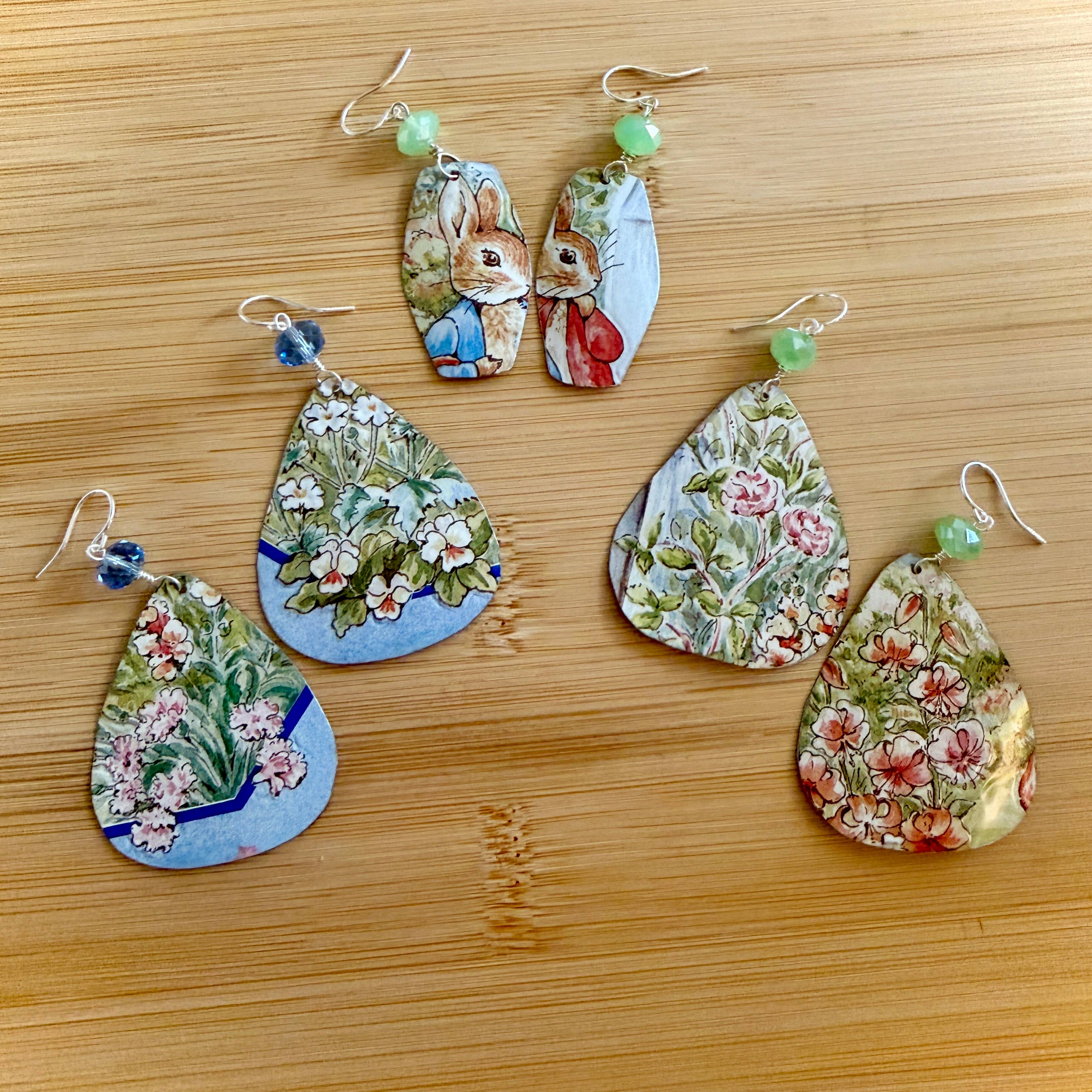 TTE Designs - Wholesale Dangle Earrings - Best Sellers - Set of 12 Recycled Vintage Tin Earrings 36