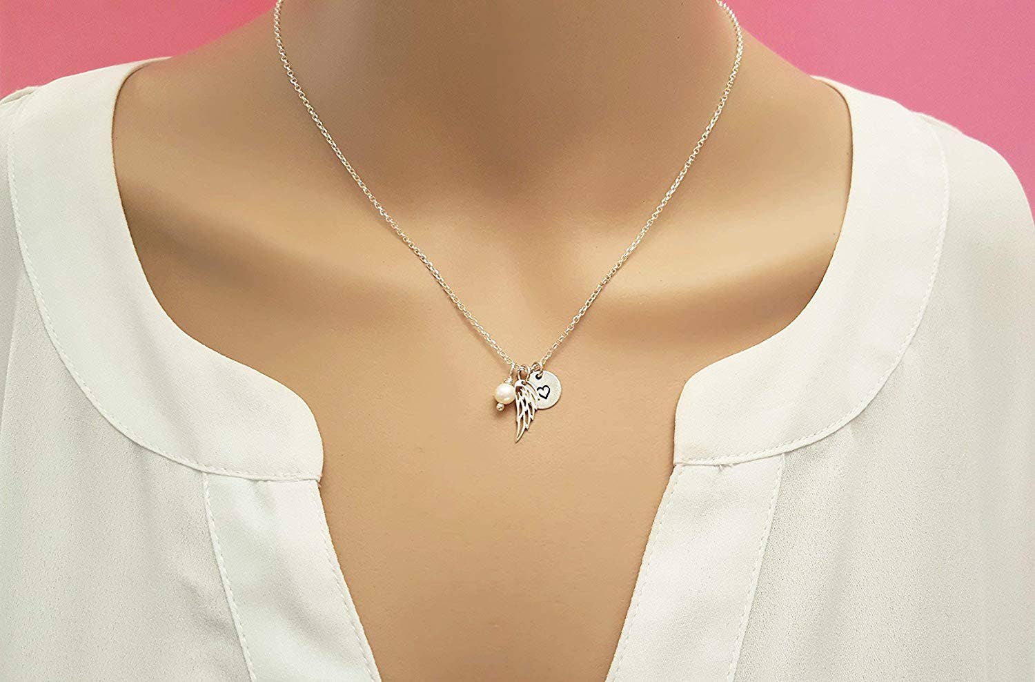 CY Design Studio - Wholesale Pendant/Charm Necklace - Angel Wing Sterling Silver Necklace3