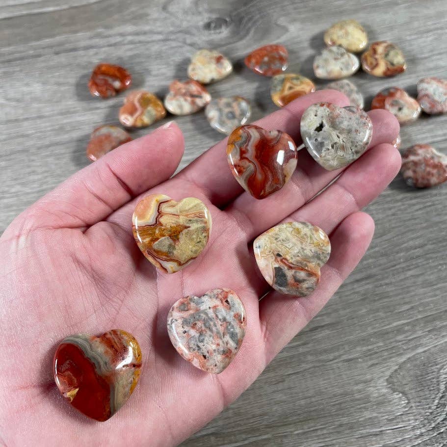 Keystone Crystals - Wholesale Spiritual Stone/Crystal - Gemstone Flat Heart Carvings 1-Inch  – Bulk Crystal Hearts5