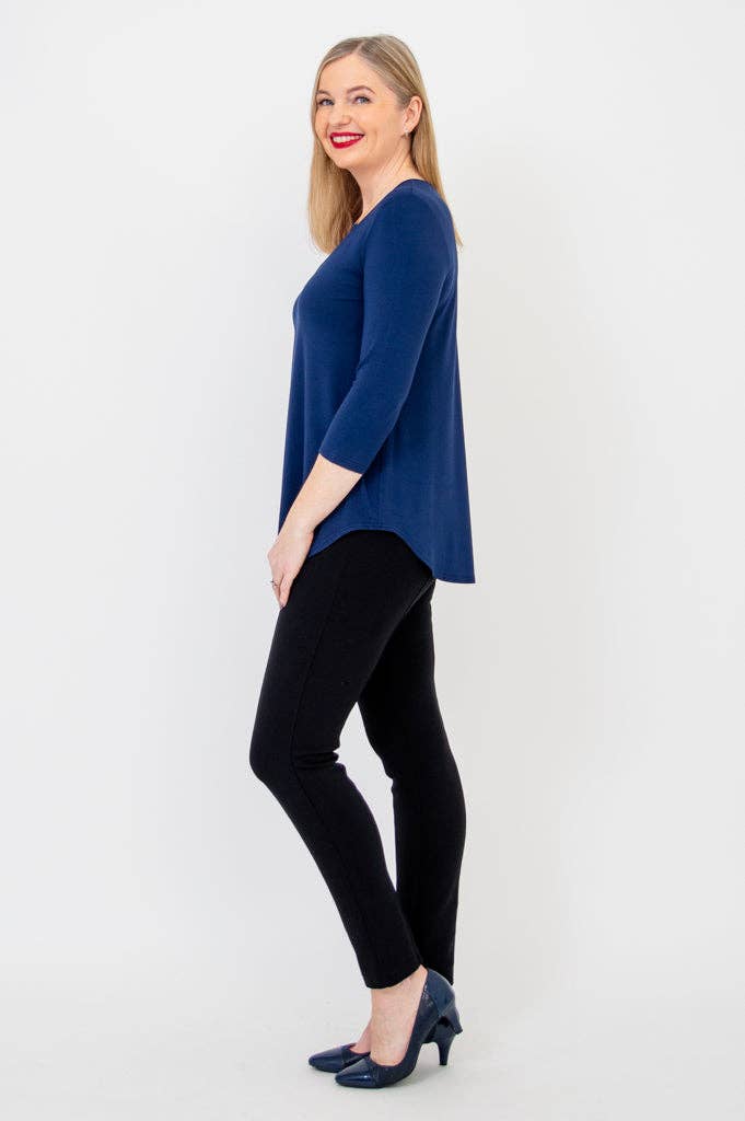 Blue Sky Clothing Co LLC – wholesale Tunic – Women’s – Jackie 3/4 Sleeve, Indigo, Bamboo5