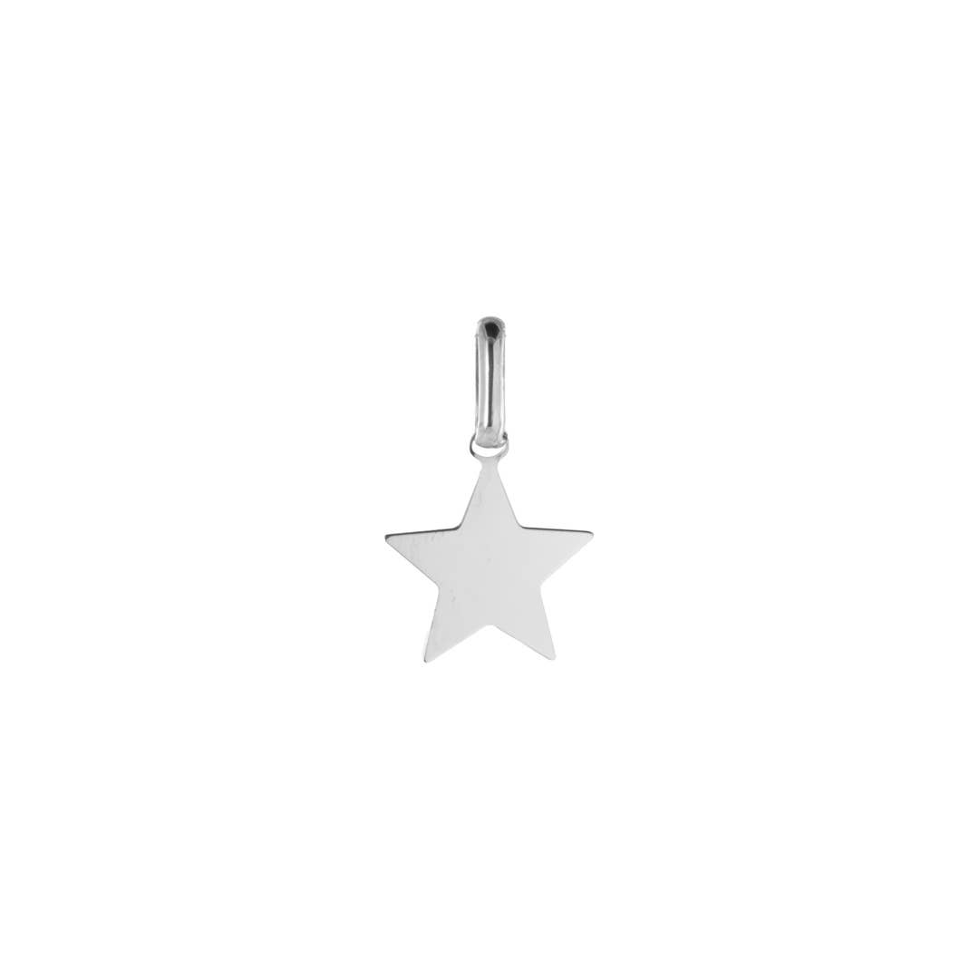 Bijoux Fabrication Française - Wholesale Individual Charm/Pendant - Engraving Star Medal - Smooth - Gold-Plated - Silver 925‰3