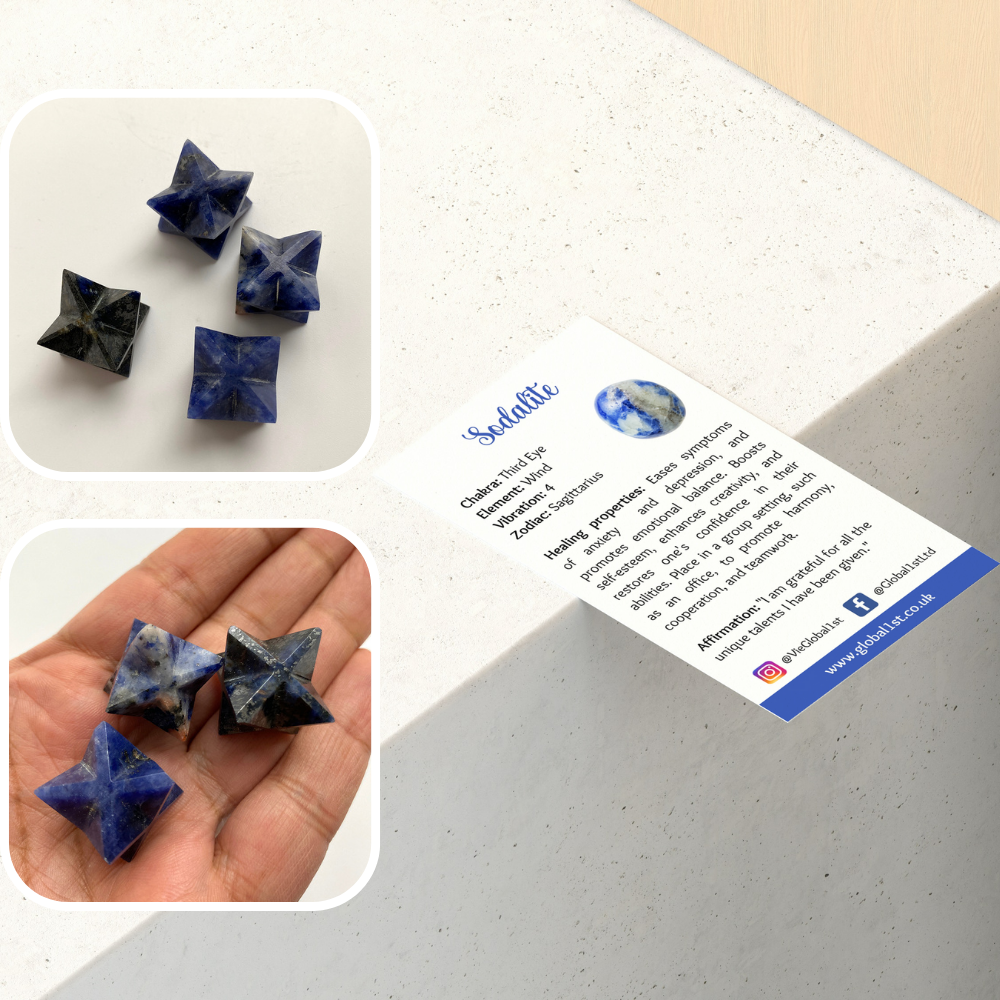 VIE - Vendita all'ingrosso Pietra/cristallo spirituale - Piccola stella Merkaba, 2 cm30