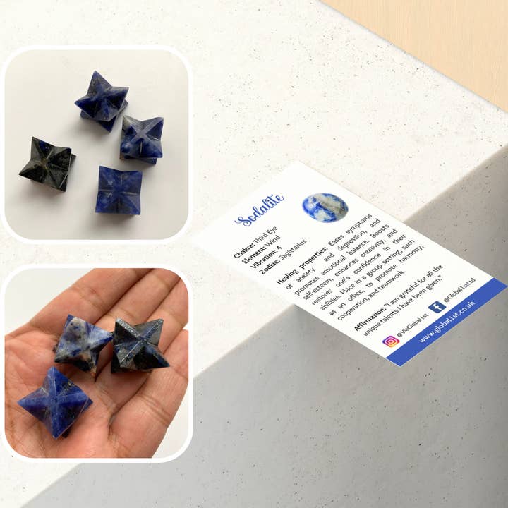 VIE - Vendita all'ingrosso Pietra/cristallo spirituale - Piccola stella Merkaba, 2 cm30