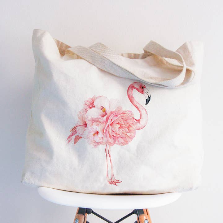 Bolsa de mano Watercolor Flamingo, 2 tamaños para venta al por mayor de Love You a Latte Shop
