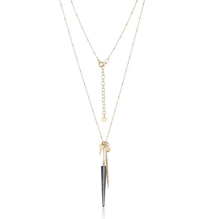 Collier Pendentif Double Diamant Spike pour la vente par Mabel Chong
