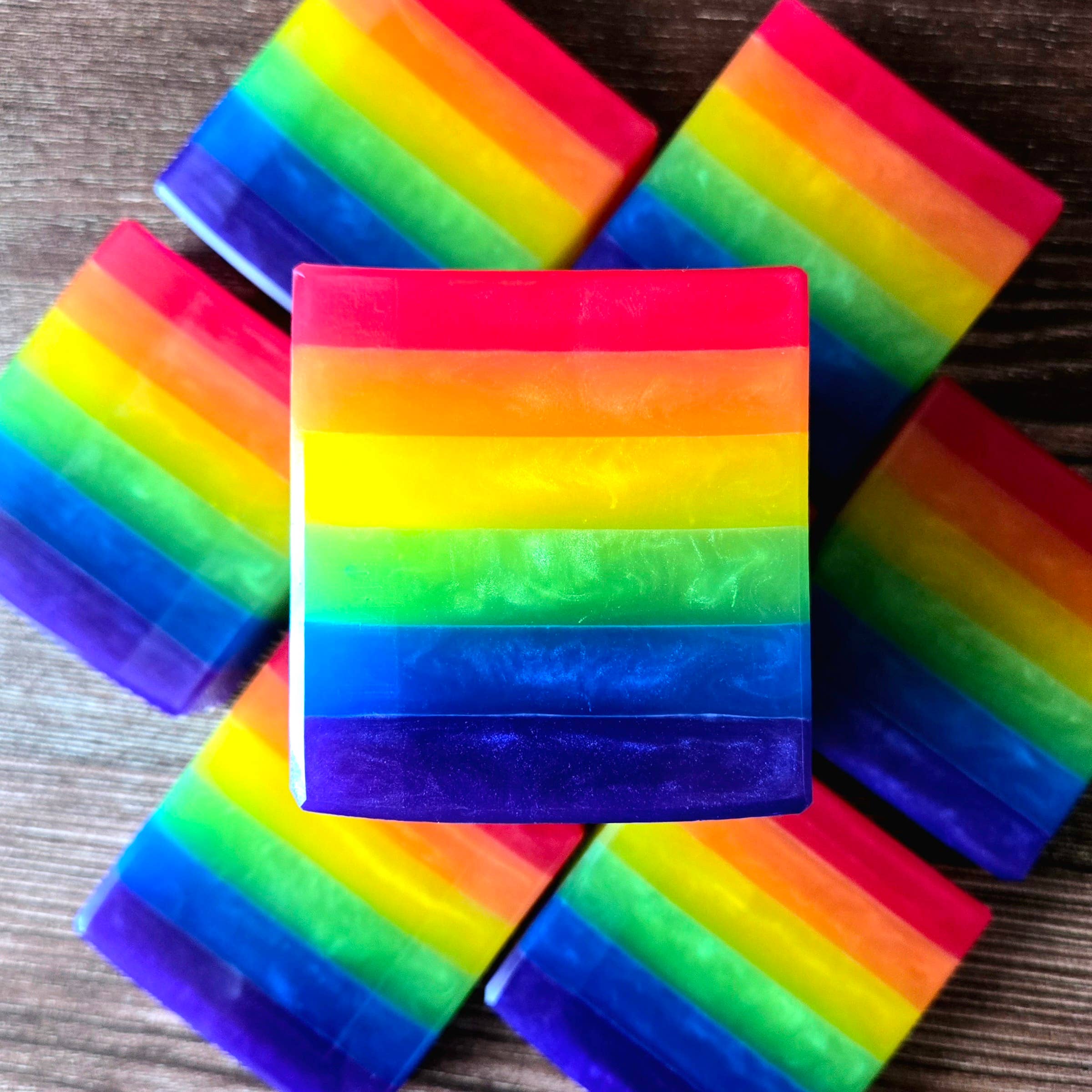 Pretty Soap Co. - Wholesale Bar Soap - Rainbow Pride Glycerin Soap | LGBTQ+ Pride Flag1