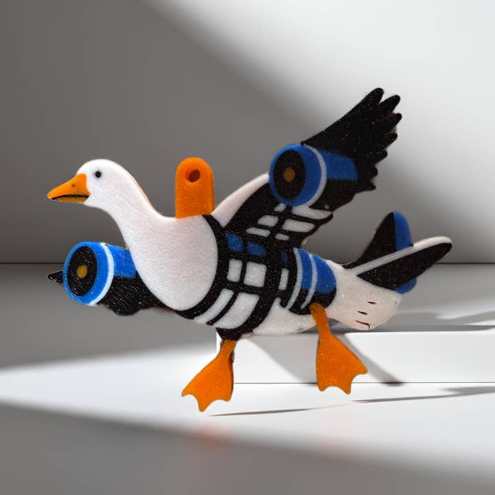 Italiaanse Brainrot Bombombini Gusini Sleutelhanger Zwart, Wit, Blauw & Oranje voor wholesale door ABG 3D Prints