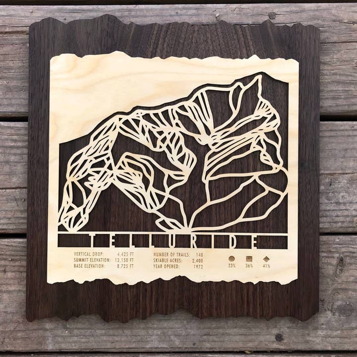 Telluride Trail Map for wholesale by Mountaincut