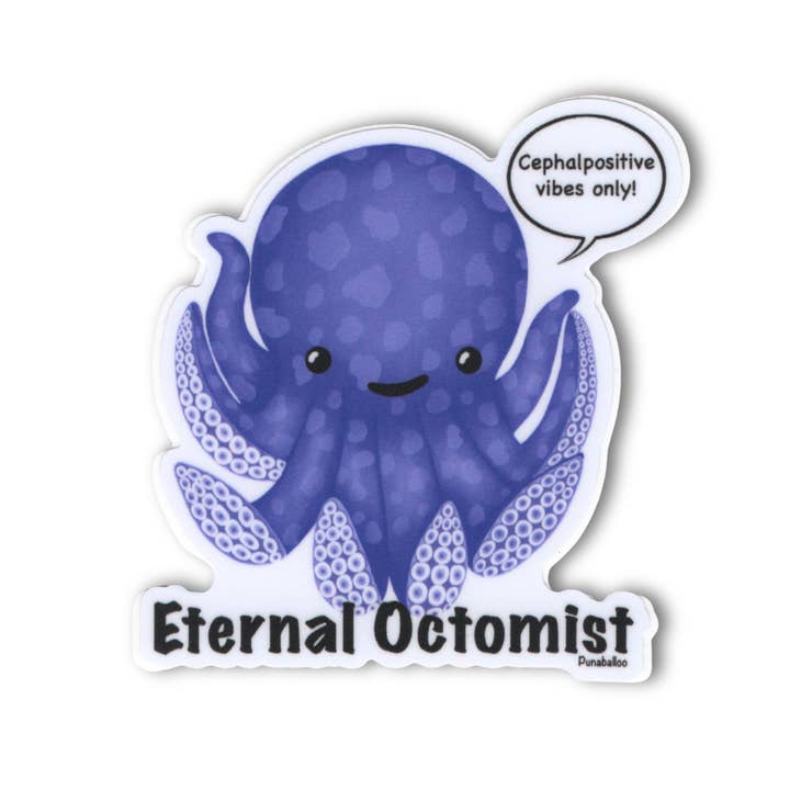 Eternal Octomist Sticker – 3" Vinyl Pun, Waterproof decal for wholesale by Punaballoo