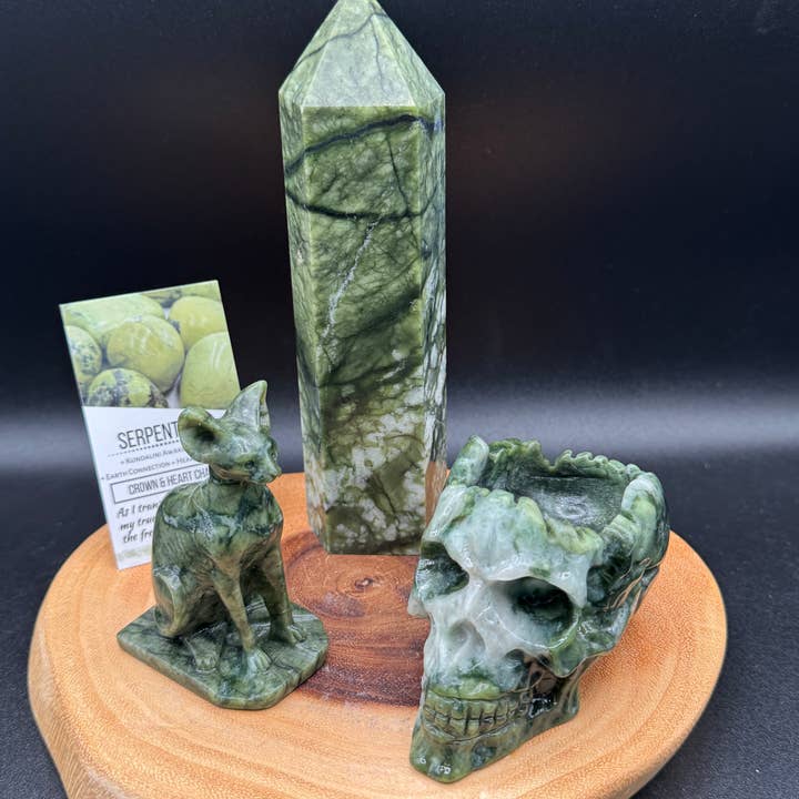 3 st Serpentine schedelkom sphinx katten toren bundel G869 voor wholesale door The 7 Directions