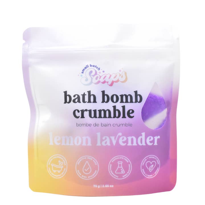 Small Batch Soaps - Wholesale Bath Bomb/Fizz - Lemon Lavender Bath Bomb Crumble