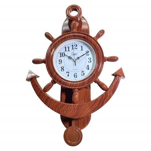 Horloge suspendue Blue Harbour Ancre & Roue de navire-227 pour la vente par International Gifts Ltd.