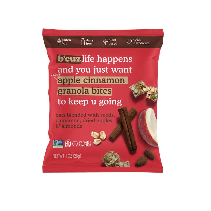 Apple Cinnamon Granola Bites 1oz. 24 pack for wholesale by Bcuz Snacks