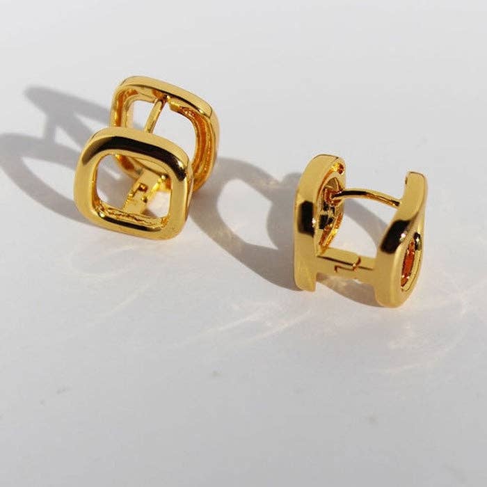 LanLivia - Wholesale Stud/Post Earrings - Minimalist Square Frame Ear Buttons4