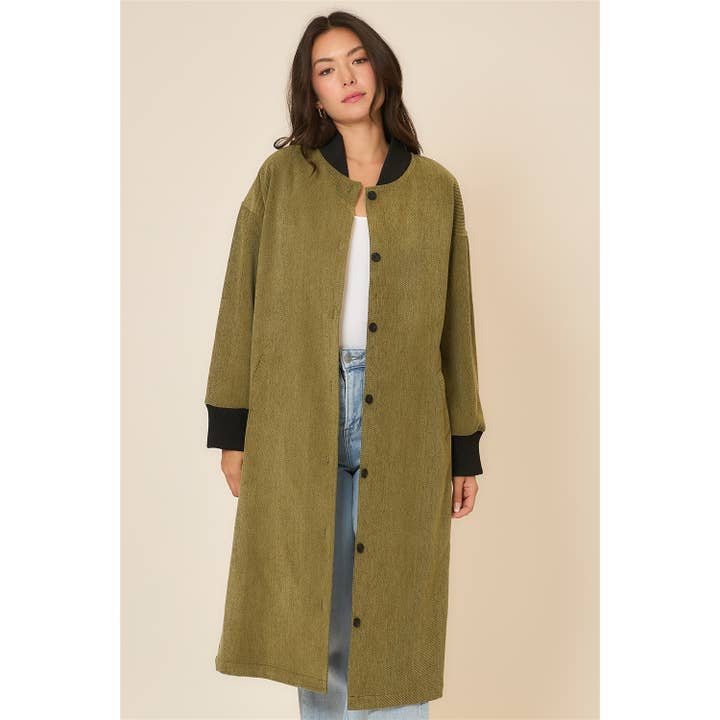 Cozy Casual, Inc. - Wholesale Coat - Women's - Corduroy Button Up Long Coat 6