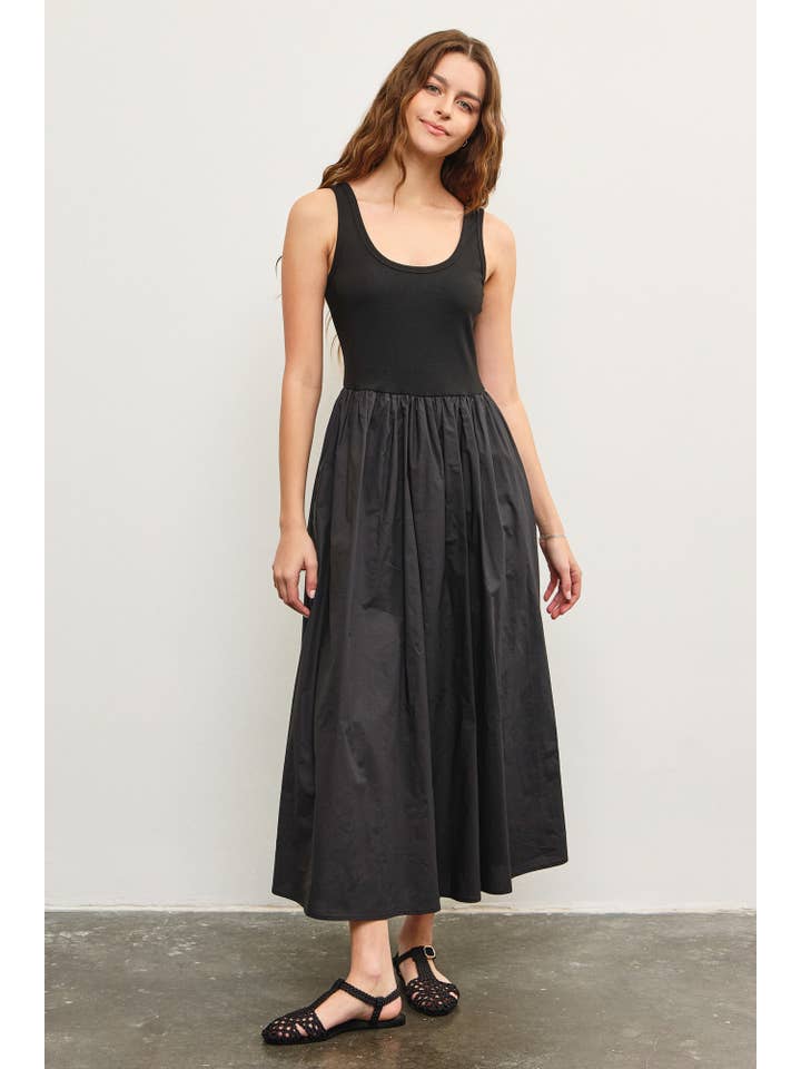 Mustard Seed - Wholesale Dress - Women's - SCOOP NECK SHIRRED WAIST FLARE DRESS10