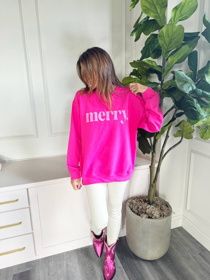 Poppy & Pine - Wholesale Graphic Sweatshirt - Women's - Puff Merry Youth & Adult Sweatshirt1