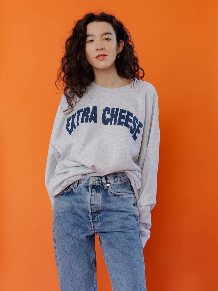 The Extra Cheese Oversized Sweatshirt for wholesale by Limpet Store