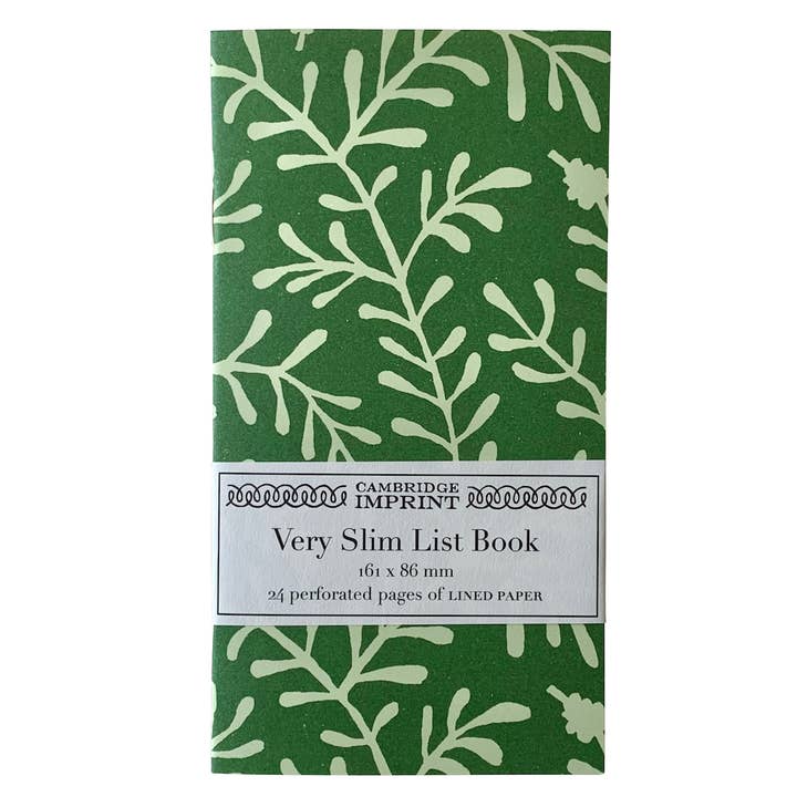 Very Slim List Book Sprig Pea Green för wholesale av Cambridge Imprint