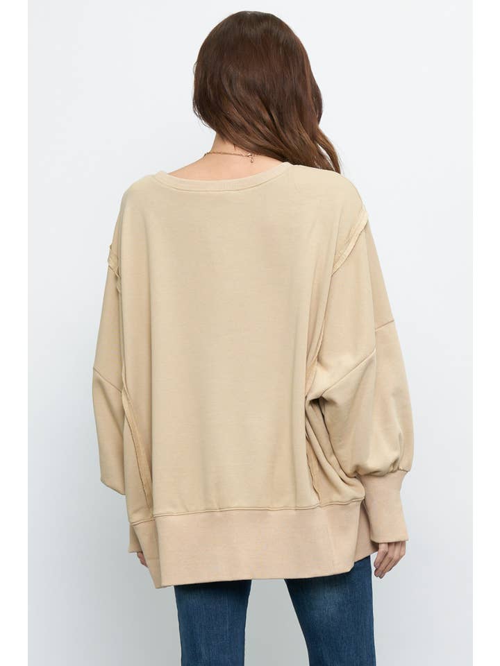 Newbury Kustom - Wholesale Sweatshirt - Women's - 50965 - BOXY FIT SEAM DETAIL SWEATSHIRTS8