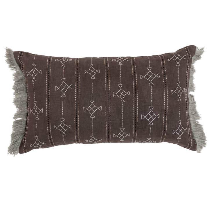 Saroj Slate Petit Lumbar Pillow Cover for wholesale by Alamwar
