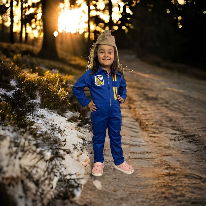 Trooper Clothing - Wholesale Costume - Kids - BLUE ANGELS YOUTH FLIGHT SUIT W GARRISON CAP