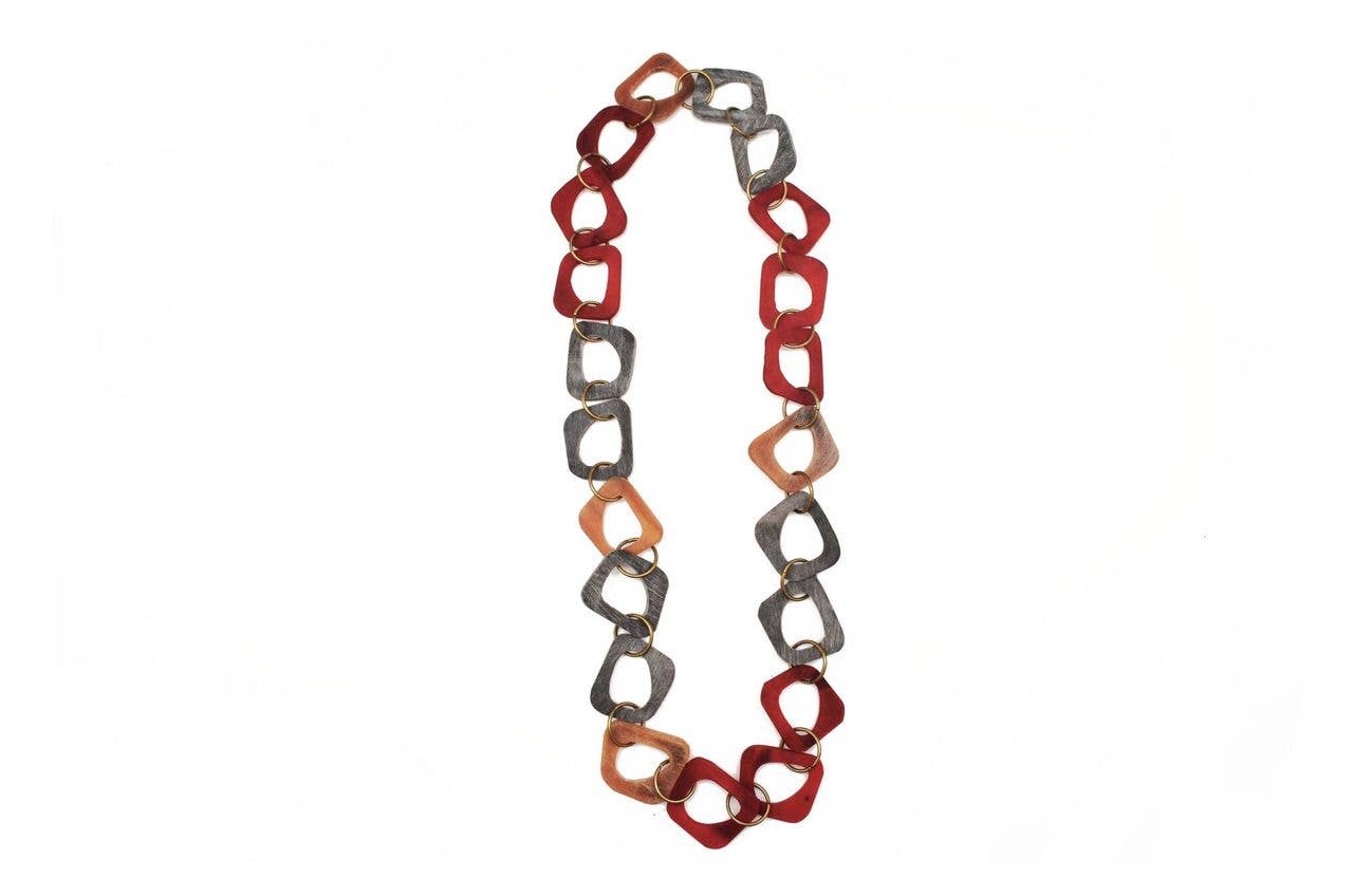 Anju Jewelry - Wholesale Link & Chain Necklace - Omala Autumn Neutrals Collection Necklace - Abstract Shapes2