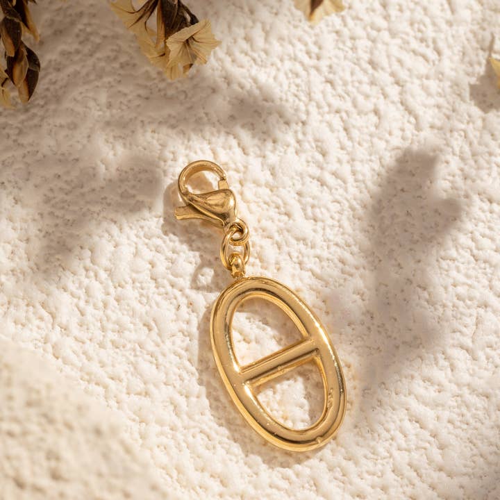 COSMOS - Wholesale Individual charm/pendant - Set of 10 trendy gold stainless steel pendant charms4