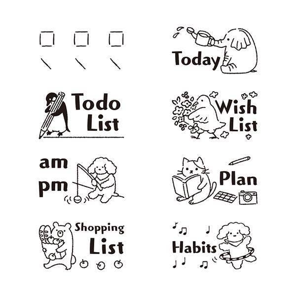 「FUNJI」In Japan - Wholesale Rubber/Decorative Stamp - MIDORI Paintable Rotating Stamp To-Do List Gift2