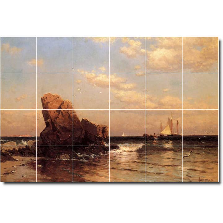 Keramische tegelmuurschildering aan het water PT01030 voor wholesale door Picture-Tiles.com