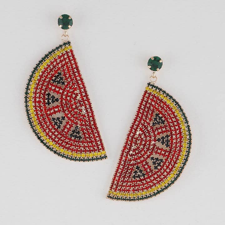 Bling Watermelon Drop Earrings for wholesale by 3AM BY H&D ACCESSORIES