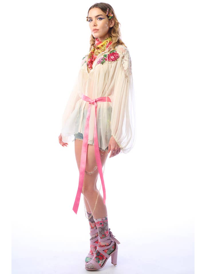 ivory Amora Chiffon Hand - Embellished Blouse / Top for wholesale on Faire17