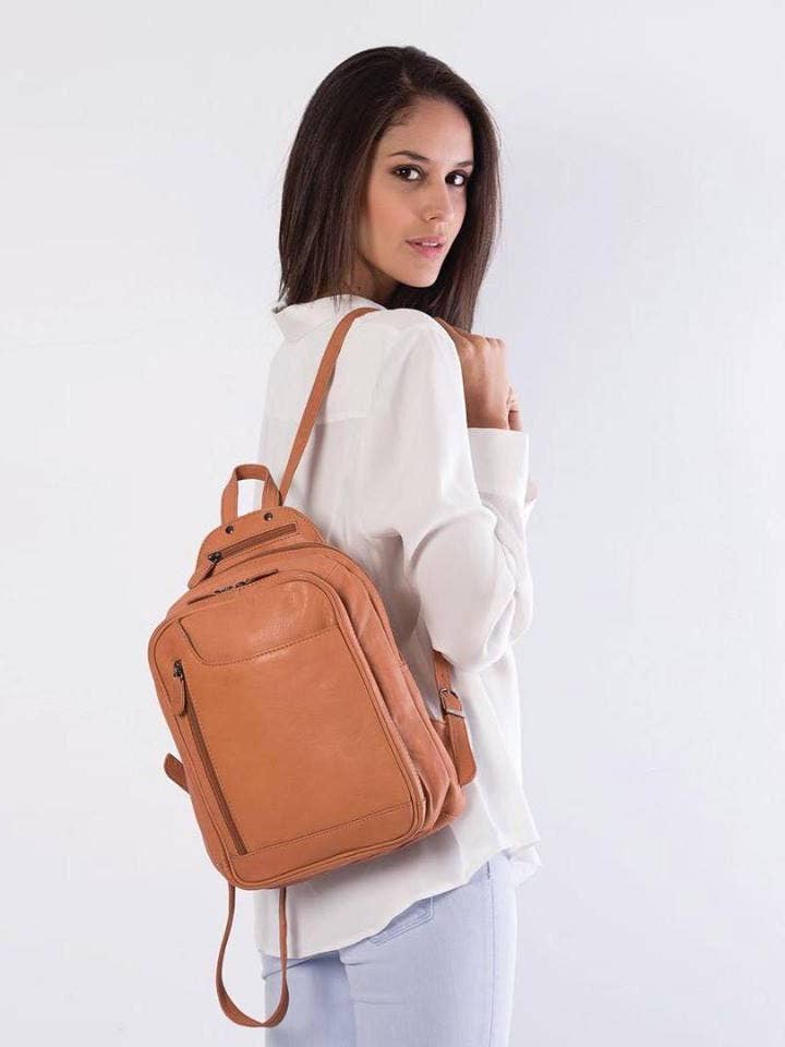 Emma Large Leather Backpack for wholesale by GABEE PRODUCTS