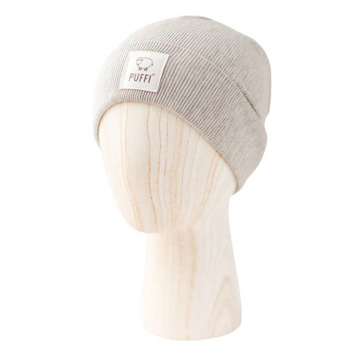 Children’s Ribbed Beanie – Light Grey for wholesale by PUFFI