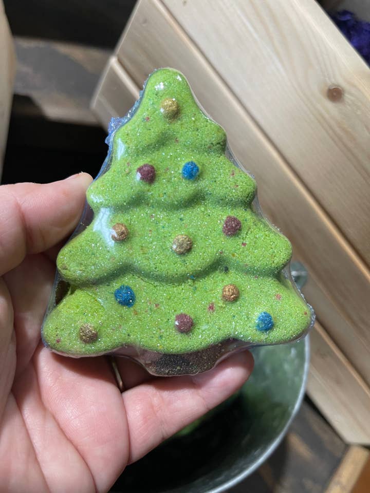 CHRISTMAS TREE BATH BOMB for wholesale by Wicked Suds Bath Co