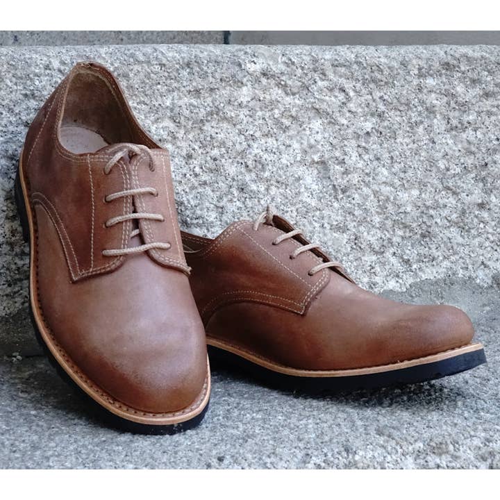By The Mountain - Portuguese Handmade Footwear - Wholesale Derby Shoes - Men's - Annapurna Leather Derby Lace-up Shoes - Natural4