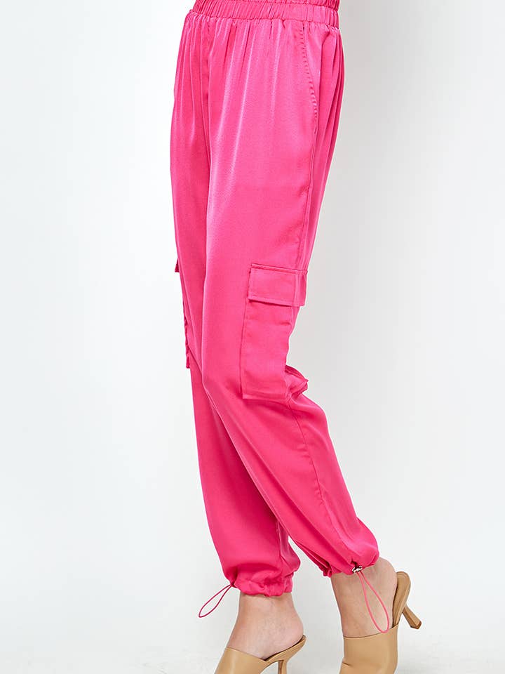 Pantalones de chándal de satén con cordón elástico para venta al por mayor de Strut & Bolt